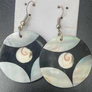 Seashell inlay earrings